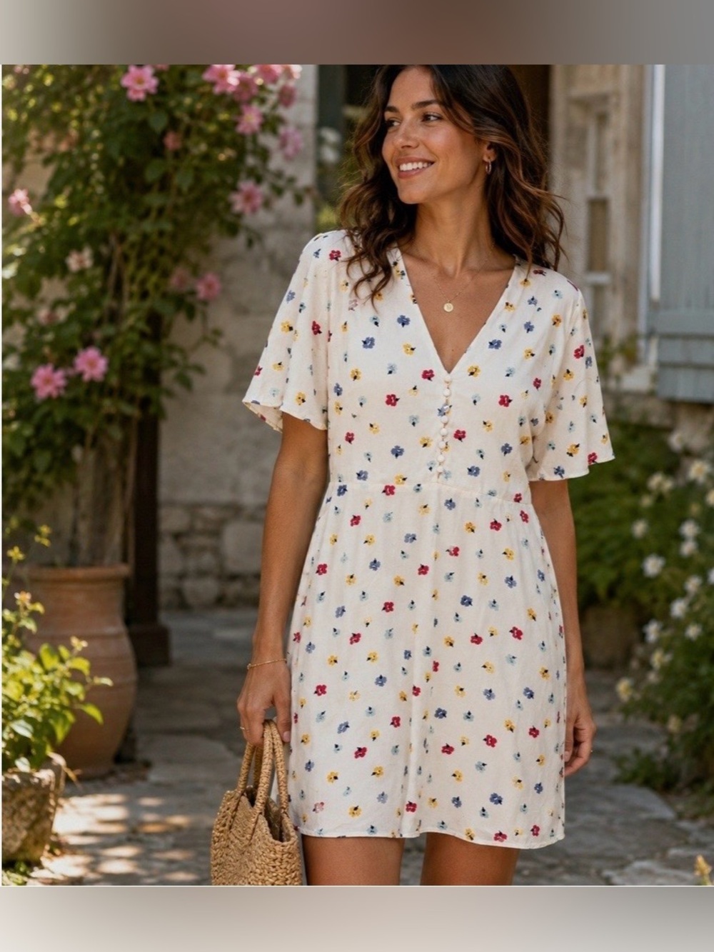 New Madewell floral mini dress size 14